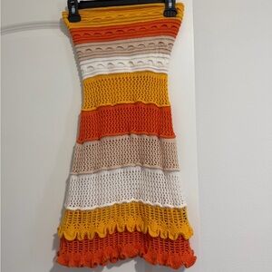 Colorful Crochet Knit Dress
